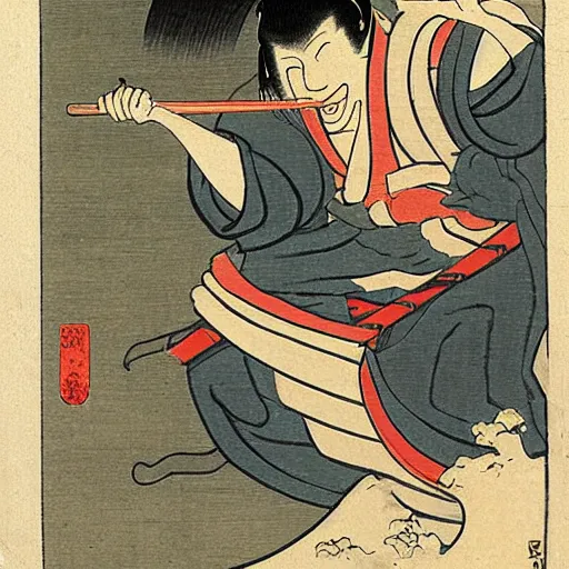 Prompt: yokai by Hokusai