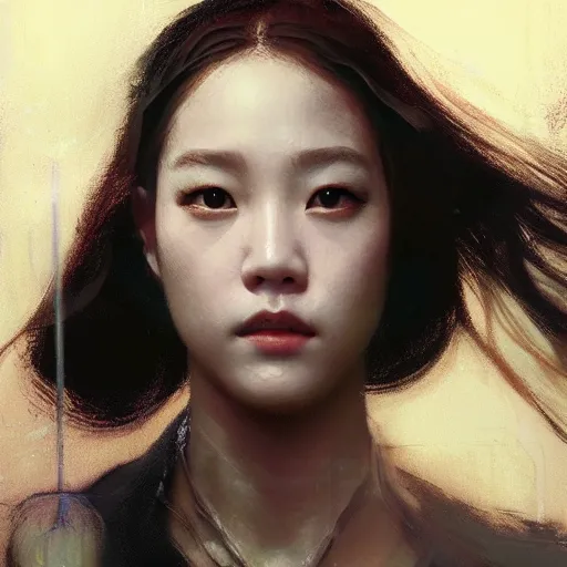 Image similar to jisoo of blackpink, hyperrealistic portrait, bladerunner street, art of elysium by jeremy mann and alphonse mucha, fantasy art, photo realistic, dynamic lighting, artstation, poster, volumetric lighting, very detailed face, 8 k, award winning