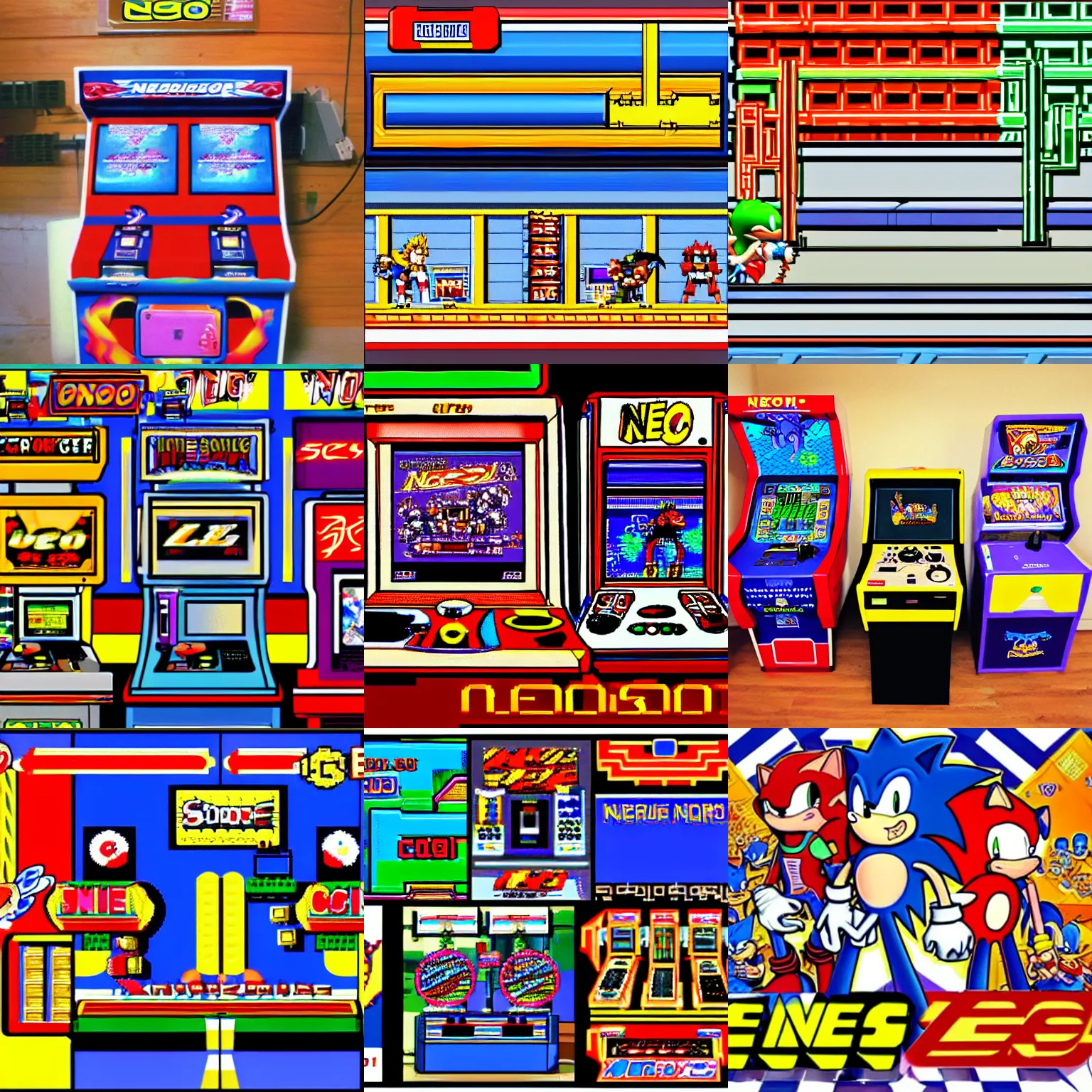 neo geo, arcade, sonic game, Stable Diffusion