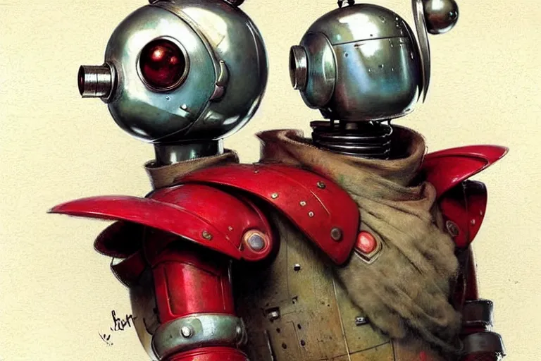 Prompt: adventurer ( ( ( ( ( 1 9 5 0 s retro future robot android clown. muted colors. ) ) ) ) ) by jean baptiste monge!!!!!!!!!!!!!!!!!!!!!!!!! chrome red