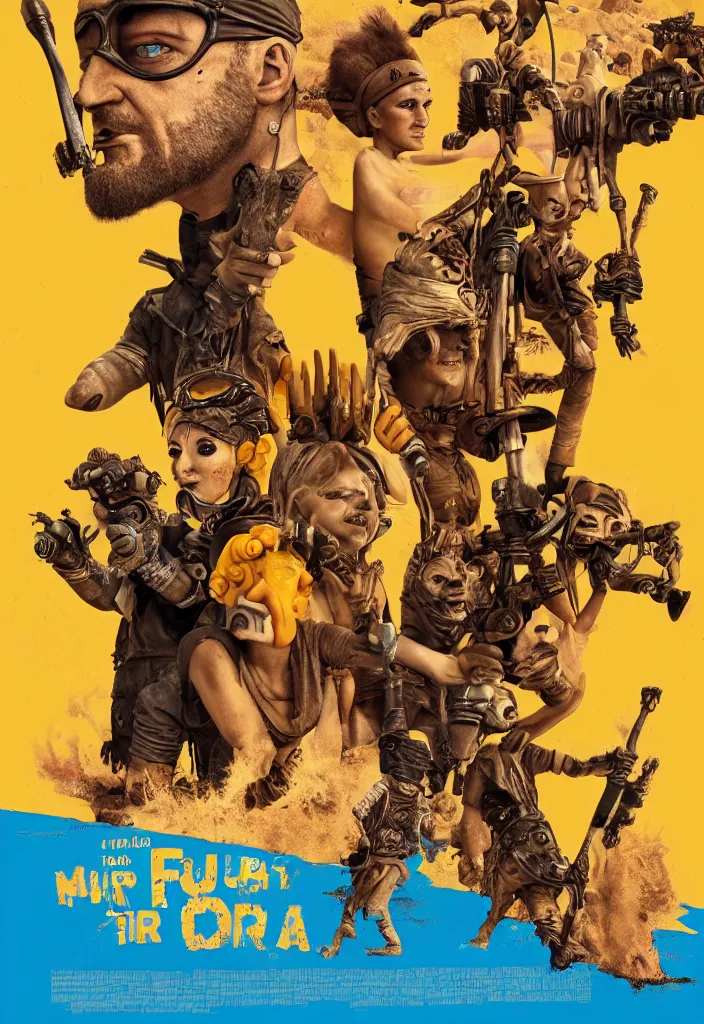 Image similar to Lisa Simpson in Fury Road movie poster, borderlands 4k render