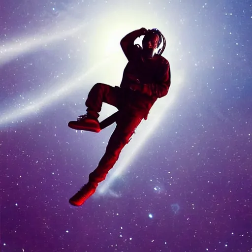 Image similar to Travis scott flying over Earth