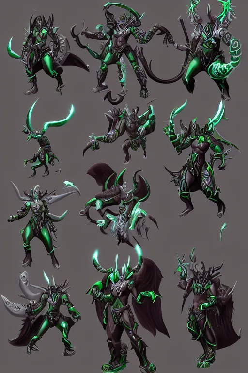 Prompt: illidari demon hunters from world of warcraft trending on artstation vector art