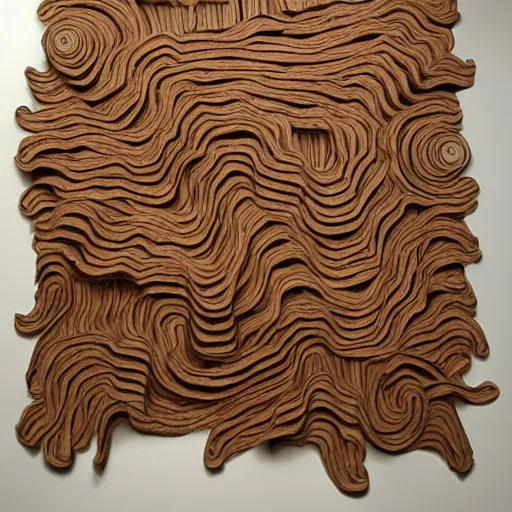 Image similar to tentacles made of brown corrugated cardboard, cut out of cardboard, realistic photography, fantasy