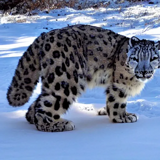 Prompt: Snow Leopard Made Of Latex