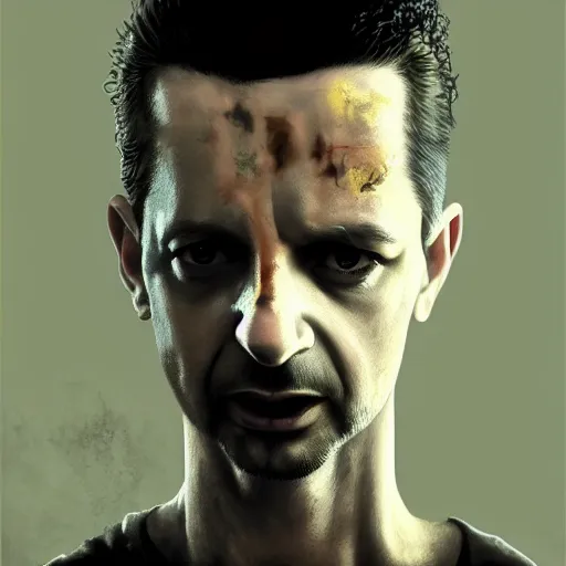 Prompt: portrait of a young dave gahan from depeche mode as a zombie with bruises, 7 days to die zombie, fine art, award winning, intricate, elegant, sharp focus, cinematic lighting, highly detailed, digital painting, 8 k concept art, art by guweiz and z. w. gu, masterpiece, trending on artstation, 8 k