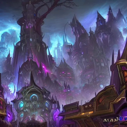 Image similar to the city of Zaun Undercity from League of Legends Arcane