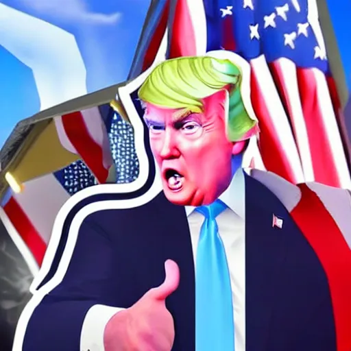 Image similar to donald trump in fortnite