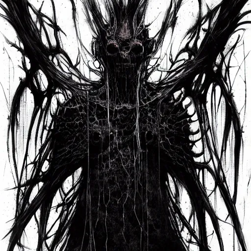 Image similar to a strange eerie scary monster with translucent shimmering skin in an eerie uncanny hell, transluscent neon, horror, concept art, detailed, award - winning, cinematic, by emil melmoth, by tsutomu nihei, by wayne barlowe,