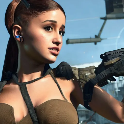 Image similar to Ariana Grande in Call of Duty, 4k