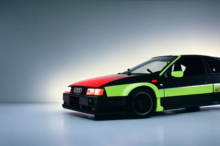 Image similar to designed by giorgetto giugiaro 1 9 9 8 audi rs 8 honda crx, thick neon lights, ektachrome photograph, volumetric lighting, f 8 aperture, cinematic eastman 5 3 8 4 film