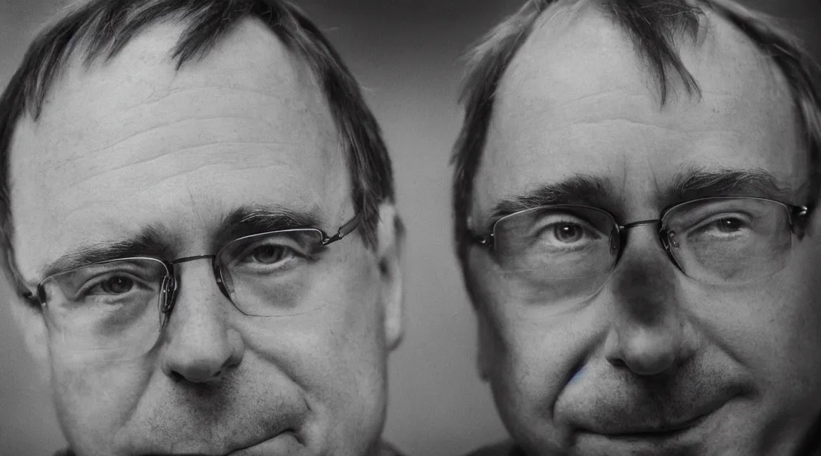 Image similar to portrait of Linus Torvalds taked by Steve McCurry