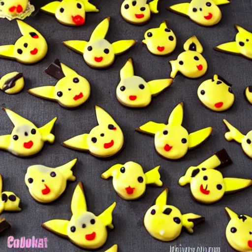 Prompt: pikachu chocolate chip cookies