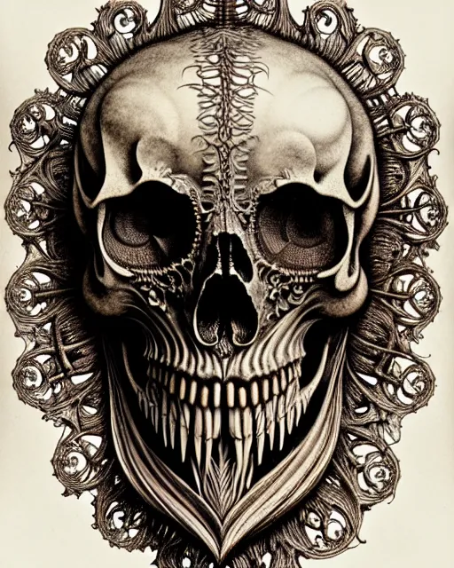 Image similar to art forms of nature by ernst haeckel, memento mori by arthur rackham, ornate antique porcelain beautiful skull mask, ultrasharp, photorealistic, hyperdetailed, octane render, polished, art nouveau, neo - gothic, gothic, intricate ornamental organic filigree, art nouveau botanicals, art forms of nature by ernst haeckel, horizontal symmetry, symbolist, visionary