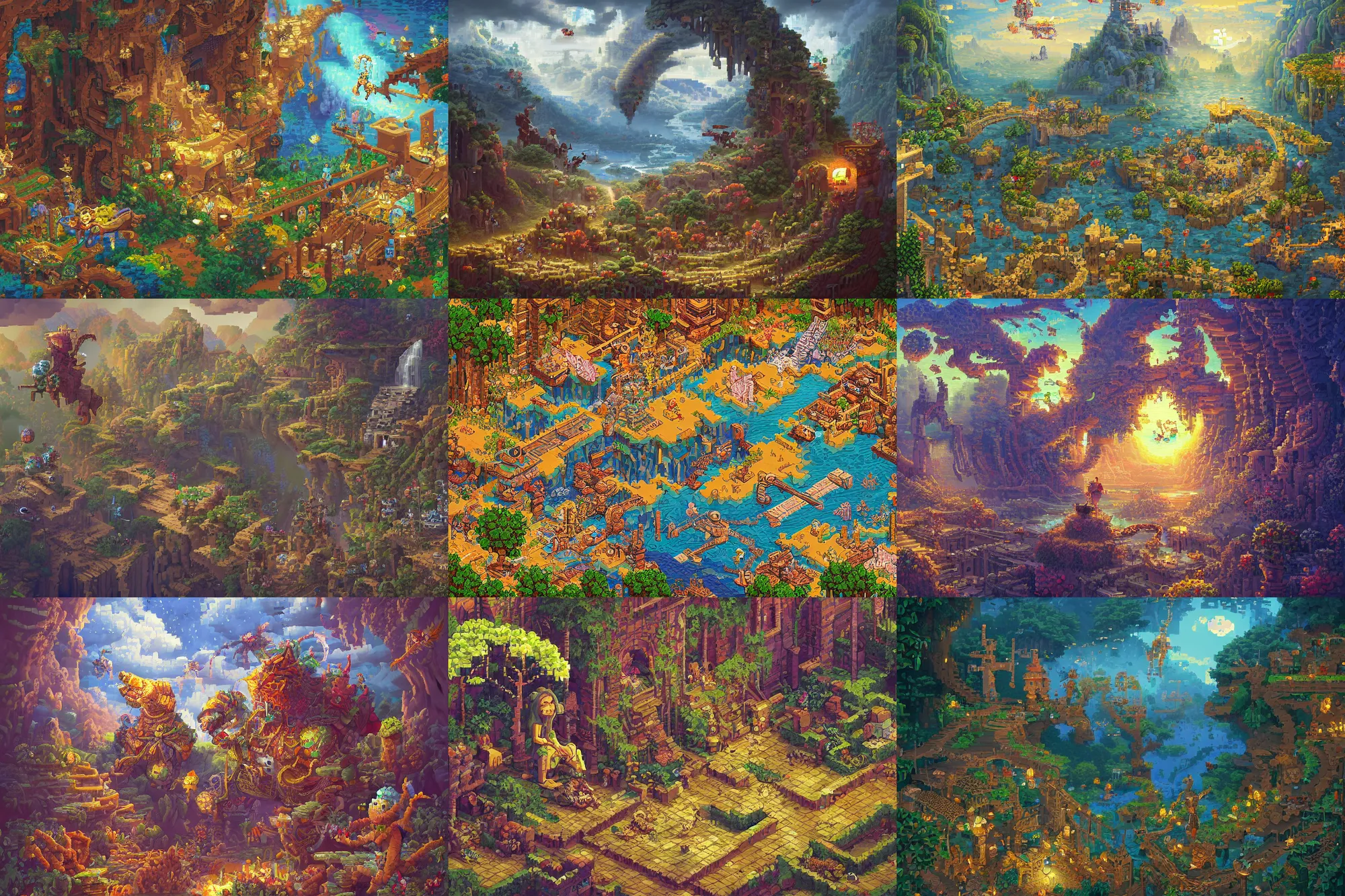 Prompt: 8 k beautifully detailed pixel art illustration, intricate, epic composition, masterpiece, stunning masterfully illustrated by albertov, waneella, paul robertson, cyangmou, kirokaze, fool and pixel jeff.