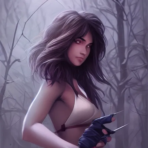 Image similar to beautiful female werewolf, digital painting, concept art, highly detailed, smooth, art by artgerm and ilya kuvshinov