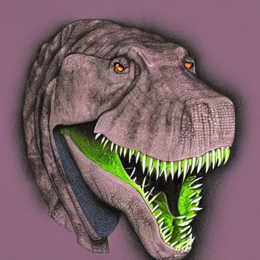 Image similar to a trex portrait