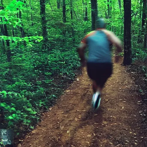 Prompt: “ trail cam footage of a minion running through the woods, scary, horror ”