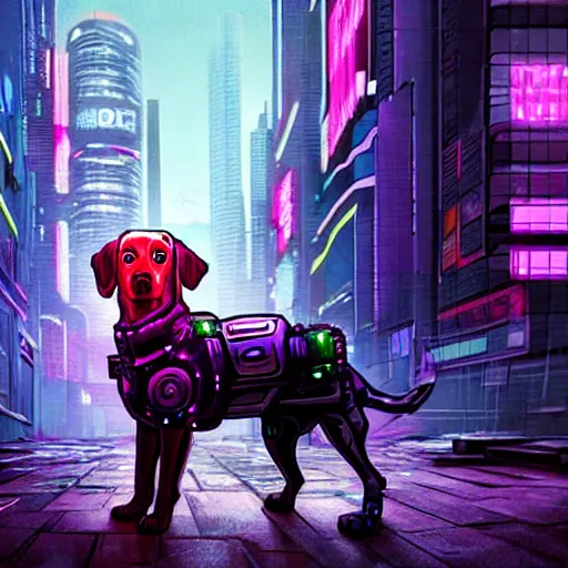 Prompt: cyberpunk dog