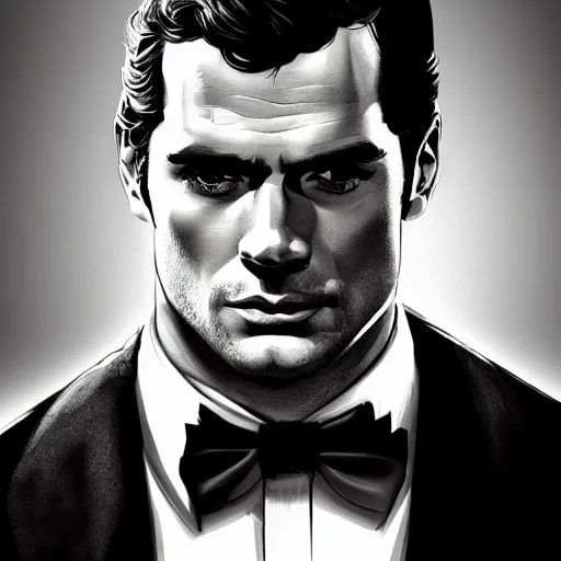 Image similar to henry cavill as james bond, portrait, highly detailed, digital painting, artstation, concept art, sharp focus, illustration, art , style of Walter Martin Baumhofer