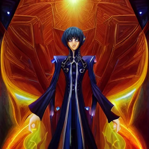 Premium AI Image  Lelouch Lamperouge cartoon character digital art