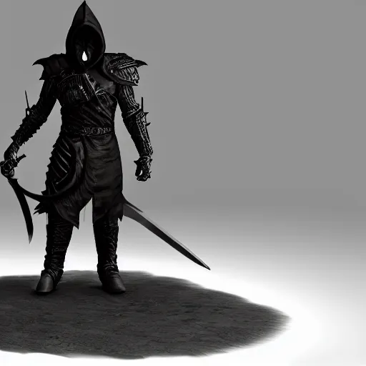 Image similar to a realistic full body of Konnor, a dragonborn, a black hood with black robes and a sword on his back, extremely realistic and detailed, standing in front of a mountain