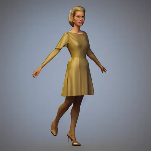 Image similar to 3 d render of grace kelly, full body photo