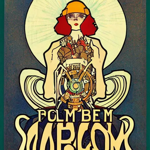 Prompt: robot by mucha