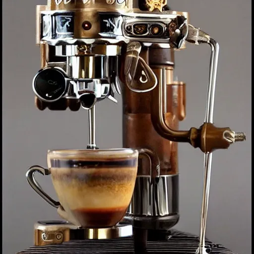 Image similar to steampunk espresso machine