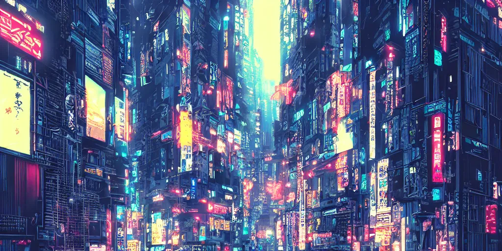 Prompt: cyberpunk tokyo by alena aenami and kirokaze