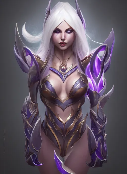 Prompt: syndra, from league of legends, hyper detailed, digital art, trending in artstation, cinematic lighting, studio quality, smooth render, unreal engine 5 rendered, octane rendered, art style by klimt and nixeu and ian sprigger and wlop and krenz cushart