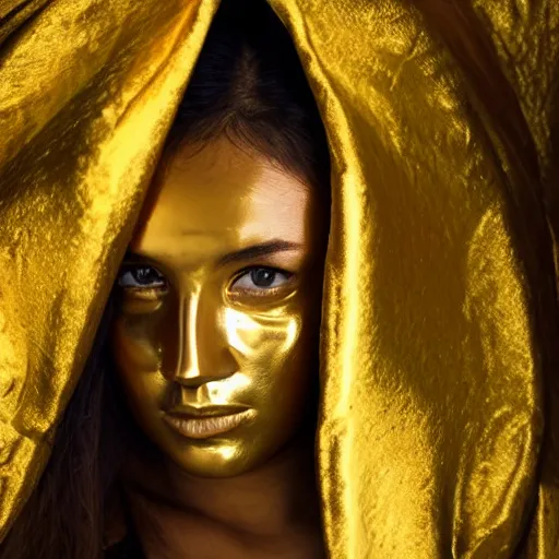 Image similar to girl in golden mask