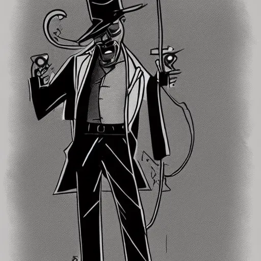 Image similar to gangster character animated by ralph bakshi, great anatomy, clothes folds rendition, clean line art