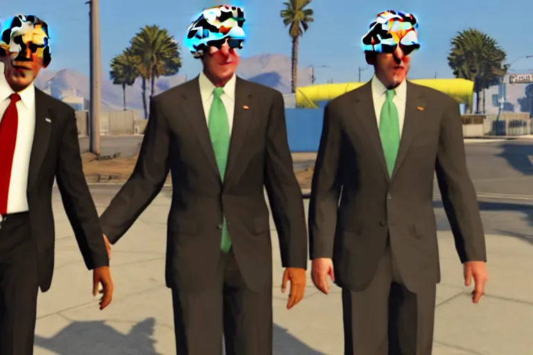 Image similar to obama and joe biden in gta v, detailed