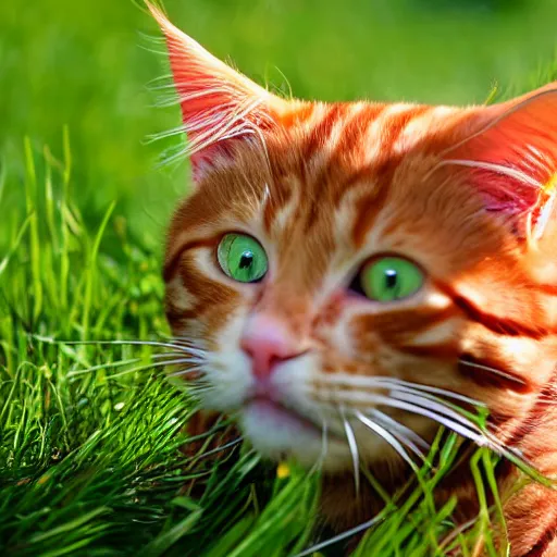 4 k ultra realistic photograph of a ginger cat playing | Stable ...