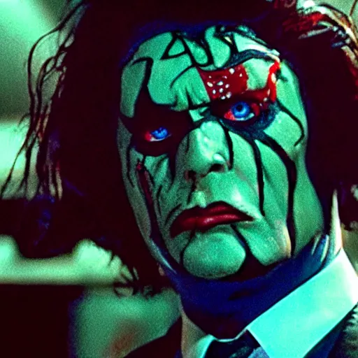 Prompt: Tommy Wiseau as Two Face, film still from Batman Forever, detailed, 4k