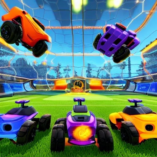 Prompt: fall guys on rocket league