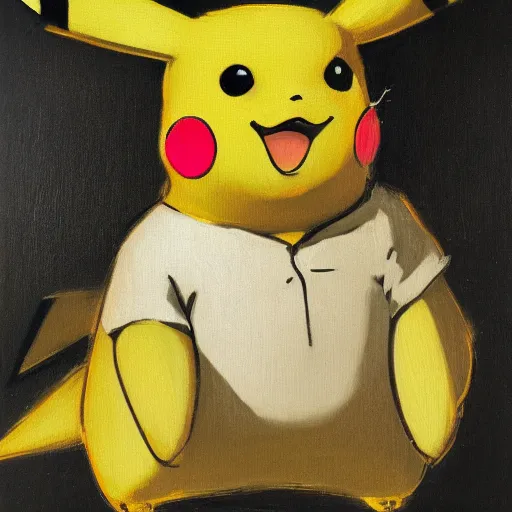 Prompt: portrait of Pikachu in the style of Goya, oil painting