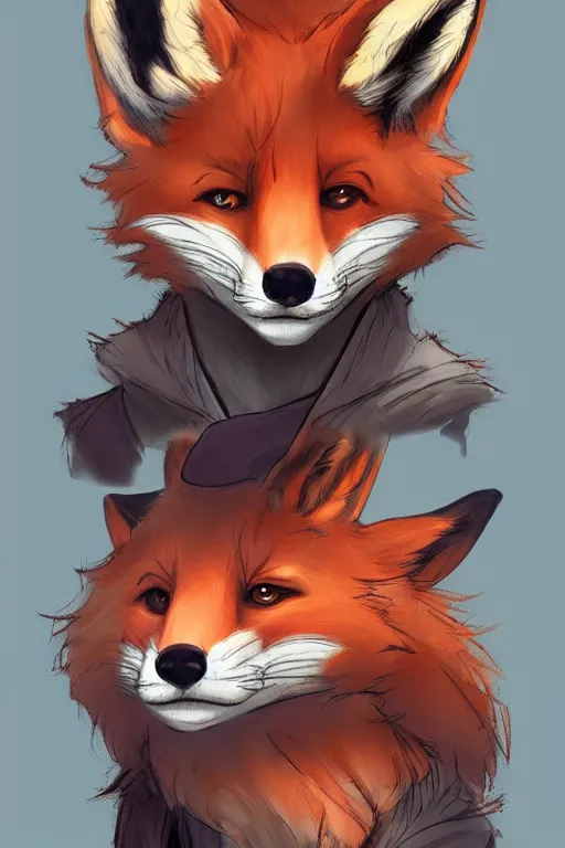 Image similar to a fox fursona, trending on artstation, by kawacy, furry art, digital art