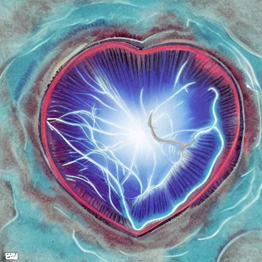 Prompt: artists rendition of the heart of a collapsing star