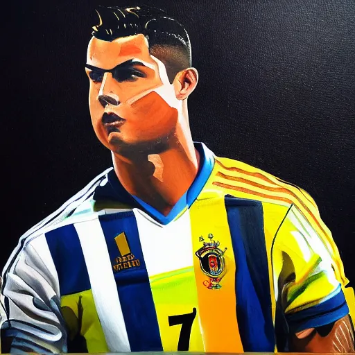 Image similar to a very detailed painting of ronaldo luis nazario de lima, by yasar vurdem by johannes wessmark, trending on artstation