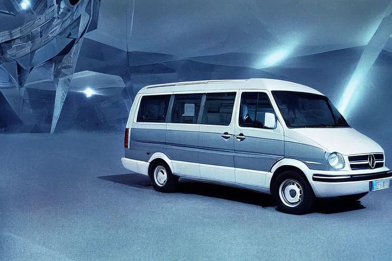 Image similar to futuristic concept volkswagen van mercedes ( ( sprinter ) ), ektachrome photograph, volumetric lighting, f 8 aperture, cinematic eastman 5 3 8 4 film