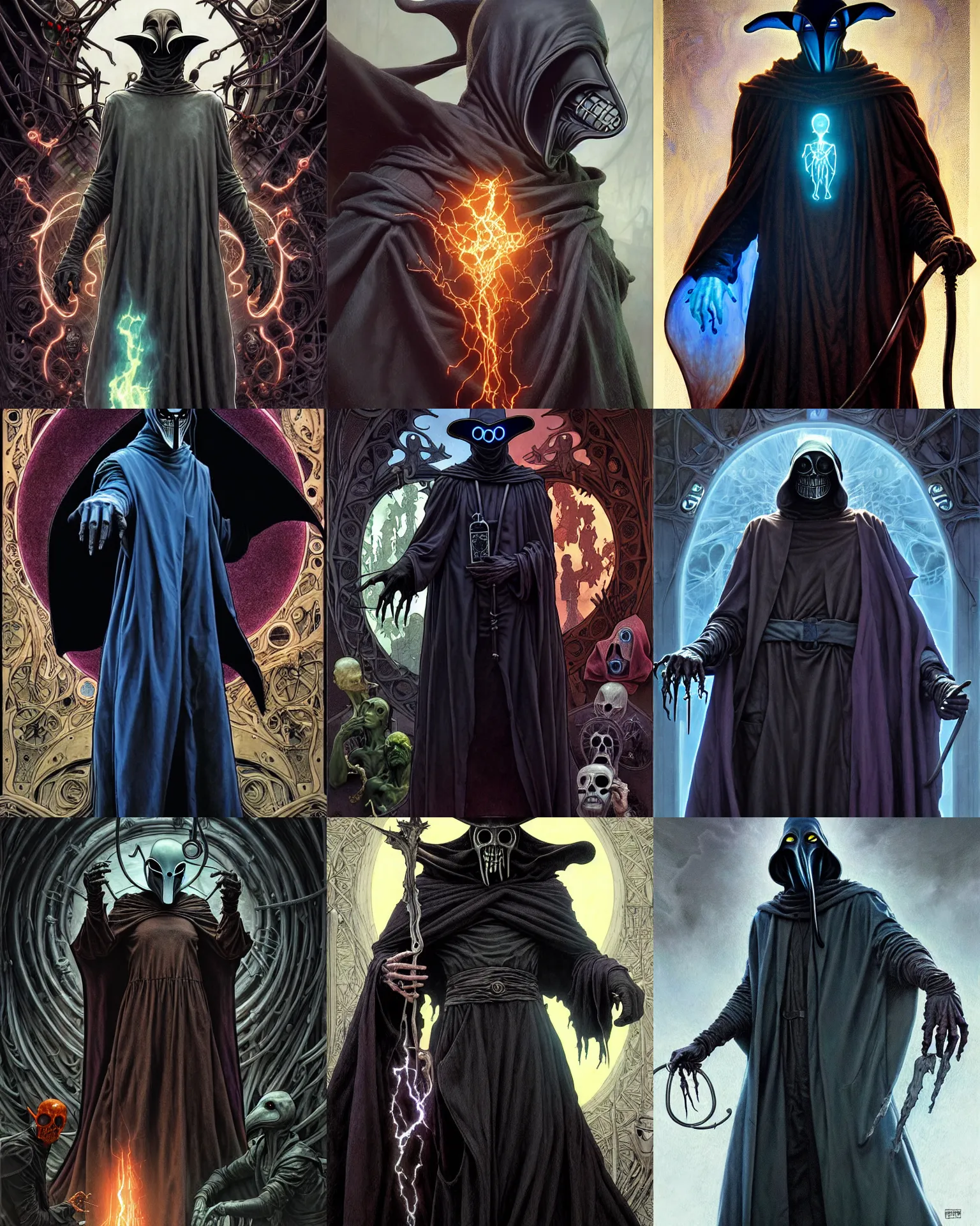 Prompt: the platonic ideal of plague doctor of cletus kasady ultimate carnage thanos dementor doctor manhattan chtulu nazgul, detailed, intricate, hyperrealism, intense, scary, decay, dmt, art by brock hofer and artgerm and greg rutkowski and alphonse mucha