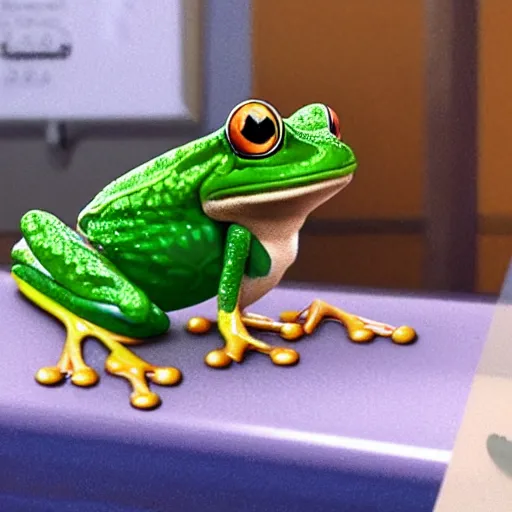 Image similar to zendaya as a frog,