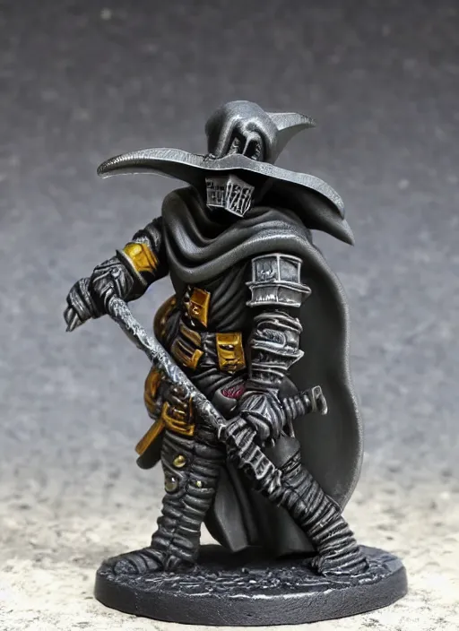 Image similar to 8 0 mm resin detailed miniature of a warhammer 4 0 k plague doctor, product introduction photos, 4 k, full body,