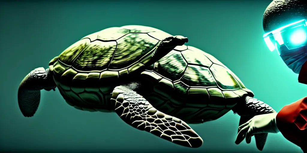 Image similar to surgeon operating on a turtle, science fiction industrial hard science concept art, 8K render octane high definition cgsociety, illustration, unreal engine