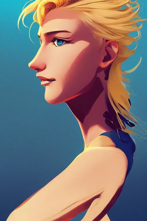 Image similar to a girl on a motorcycle, blond hair, centered, solid bacgkround, median photoshop filter cutout vector behance, hd by artgerm, jesper ejsing, by rhads, makoto shinkai and lois van baarle, ilya kuvshinov, rossdraws, illustration, art by ilya kuvshinov and gustav klimt