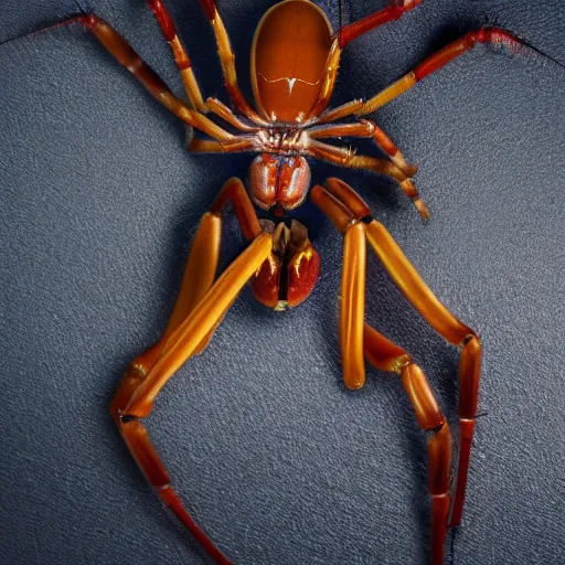 Image similar to human legs attached to a spider, studio lighting