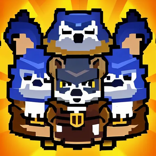 Image similar to 🦝, clash royal style characters