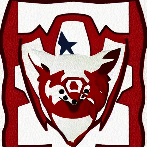 Image similar to military logo that involves foxes, white and red color scheme